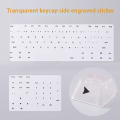 Para Personalizar seu PC Teclado Lead Adesivo gravado lateral teclado mecânico Teclas ABS transparentes Letras laterais em inglês Película protetora Tampas de teclas ABS transparentes on internet