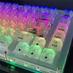 Para Personalizar seu PC Teclado Lead Adesivo gravado lateral teclado mecânico Teclas ABS transparentes Letras laterais em inglês Película protetora Tampas de teclas ABS transparentes - NORMAST