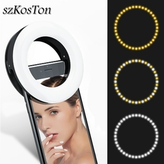 Selfie Ring Light Flash Recarregável Clip-on LED'S Para Smartphone - NORMAST