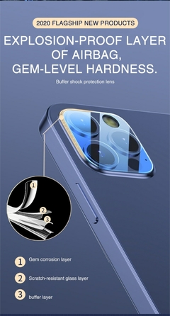 Película de Vidro proteção completa das 3 lente da câmera para iPhone 11, 12 pro/pro Max - tienda online