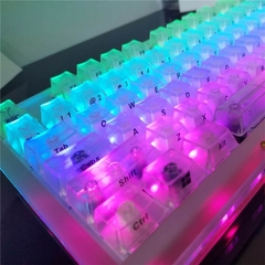 Teclado Lead Adesivo gravado Película protetora lateral Teclas ABS transparentes Letras em inglês