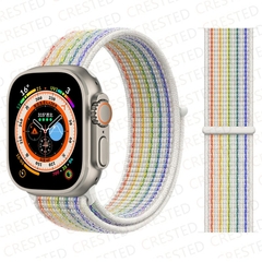 Pulseira coloridas de Nylon para Smart Watch Bands 44mm 40mm 49mm 41mm 42mm Sport Loop pulseira iWatch Serie ultra 49mm 5 6 SE 7 8 banda 45 mm - NORMAST