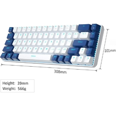 Teclado Branco azul 65 por 68 teclas azul gelo retroiluminado teclado mecânico com fio para chaise gaming laptops mini teclado teclado cravos en internet