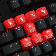 Imagem do Chave do teclado mecânico para jogadores WASD Seta 4 teclas Perfil OEM ABS Retroiluminação para jogos Custom Transmit Light Mx Switch Arms Gun Keycap