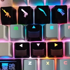 Chave do teclado mecânico para jogadores WASD Seta 4 teclas Perfil OEM ABS Retroiluminação para jogos Custom Transmit Light Mx Switch Arms Gun Keycap - NORMAST