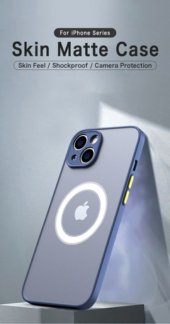 Case Magnético de luxo cores fosco capa de carga sem fio iPhone 14 13 11 12 na internet