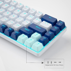 Teclado Branco azul 65 por 68 teclas azul gelo retroiluminado teclado mecânico com fio para chaise gaming laptops mini teclado teclado cravos - NORMAST