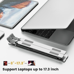 Suporte para laptop Suporte para notebook para mesa Suporte de alumínio portátil Lap Top Base dobrável Suporte para computador PC MacBook Pro - NORMAST