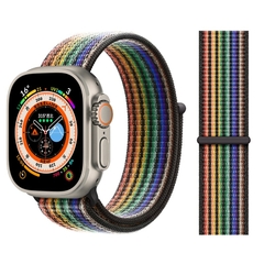 Imagen de Nylon Strap For Apple Watch Bands 44mm 40mm 49mm 41mm 42mm Sport Loop bracelet iWatch Serie ultra 49mm 5 6 SE 7 8 band 45 mm