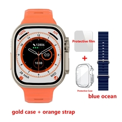 Smartwatch Ultra IWO Series 8 49mm 420*485 NFC relógio inteligente PK MT8 H11 ZD8 Ultra Max+ Pulseira+case+pelicula - NORMAST