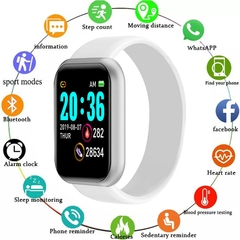 Y68 Bluetooth Smart Watch Masculino/Feminino Relógio Inteligente Frequência Cardíaca Pressão Arterial Monitoramento de Oxigênio no Sangue Multifuncional Lembrete en internet