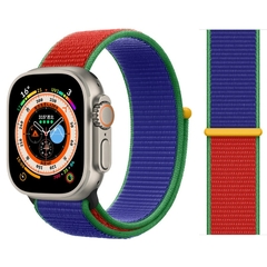 Pulseira coloridas de Nylon para Smart Watch Bands 44mm 40mm 49mm 41mm 42mm Sport Loop pulseira iWatch Serie ultra 49mm 5 6 SE 7 8 banda 45 mm na internet