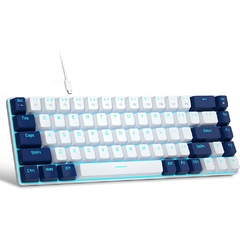 Imagem do Teclado Gaamer Branco azul 65 por 68 teclas azul gelo retro iluminado teclado mecânico com fio para chaise gaming laptops mini teclado teclado cravos