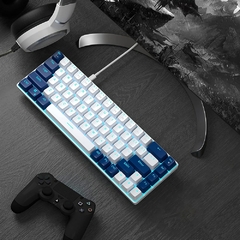 Teclado Branco azul 65 por 68 teclas azul gelo retroiluminado teclado mecânico com fio para chaise gaming laptops mini teclado teclado cravos - online store