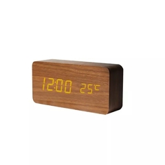 Despertador LED Relógio de madeira com controle de voz Digital Wood Despertador USB/AAA Relógio de mesa eletrônico on internet