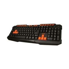 Teclado Gamer Action OEX TC200 com teclas destacadas em laranja