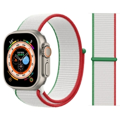 Pulseira coloridas de Nylon para Smart Watch Bands 44mm 40mm 49mm 41mm 42mm Sport Loop pulseira iWatch Serie ultra 49mm 5 6 SE 7 8 banda 45 mm - comprar online