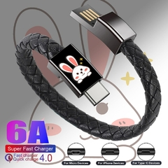 Pulseira USB Cabo de Carregamento Super Rápido EONLINE 3D Cartoon 6ACabo de Carregamento de Dados para iPhone 14 13 Cabo USB C para Samsung HUAWE - loja online