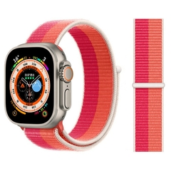 Pulseira coloridas de Nylon para Smart Watch Bands 44mm 40mm 49mm 41mm 42mm Sport Loop pulseira iWatch Serie ultra 49mm 5 6 SE 7 8 banda 45 mm - NORMAST