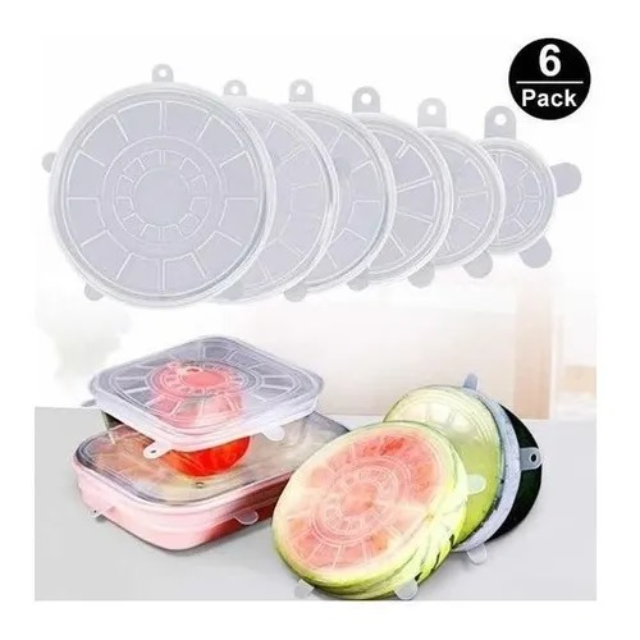 Tapas Silicona Multiuso X6 Ajustable Frutas Verduras Bowls