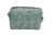 Portacosmético Neceser-Estampado gris con huellitas y huesitos verdes interior azul francia/Fred