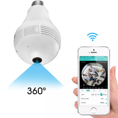 Câmera Lâmpada Espiã IP Wifi Segurança Visão 360 com Microfone e Alto-falante - ShopiBel Eletrônicos & Tecnologia