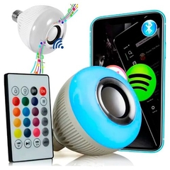 Lampada Musical Caixa Som Bluetooth Luz Led RGB com Controle