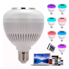 Lampada Musical Caixa Som Bluetooth Luz Led RGB com Controle na internet