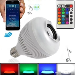 Lampada Musical Caixa Som Bluetooth Luz Led RGB com Controle