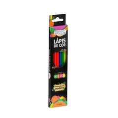 Lápis de cor sextavado neon 6 cores BRW