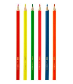 Lápis de cor sextavado neon 6 cores BRW - comprar online