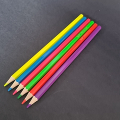Lápis de cor sextavado neon 6 cores BRW na internet