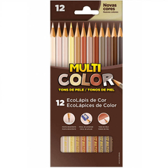 Lápis de Cor Multicolor Tons de Pele com 12 Cores Faber-Castell