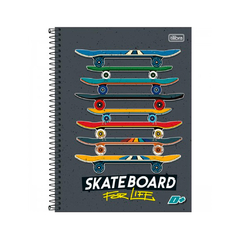 Caderno Espiral Capa Dura Universitário 1 Matéria D+ Masculino 96 Fls "Skateboard" TILIBRA