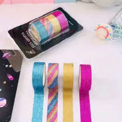 Kit Washi Tape Glitter com 4 rolinhos