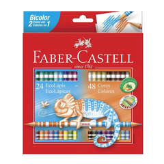 Lápis de Cor Escolar FABER-CASTELL Bicolor 24 Unds/48 Cores