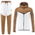 Conjunto Nike Sportswear Tech Fleece - marrom/branco