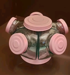 Mini baleiro giratório rosa