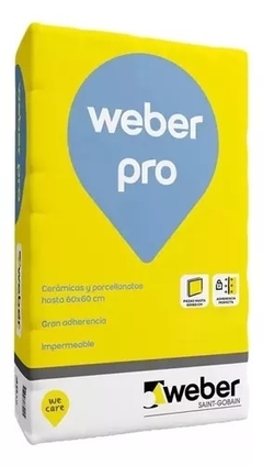 MEZCLA ADHESIVA PARA PORCELANATO 30kg WEBER PRO