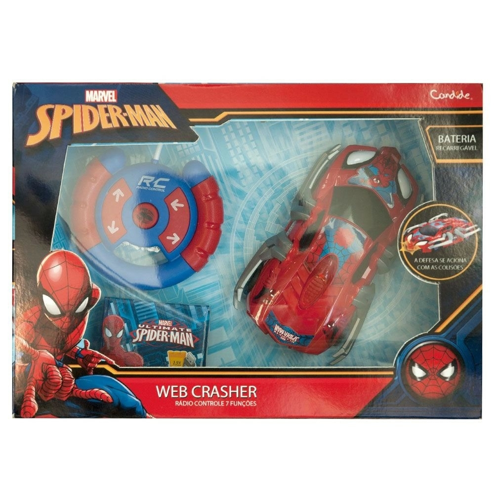 Carro com controle remoto do homem aranha / spider man / carrinho de  brinquedo vermelho