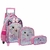 Kit Mochila Infantil Escolar Rodinha Gatinho Glitter Yepp