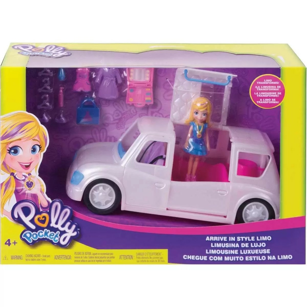 Mini Boneca - Polly Pocket - Polly com Carro de Carnaval - Carro