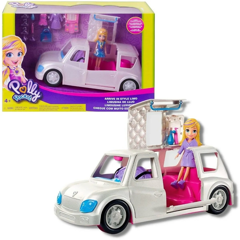 Mini Boneca - Polly Pocket - Polly com Carro de Carnaval - Carro