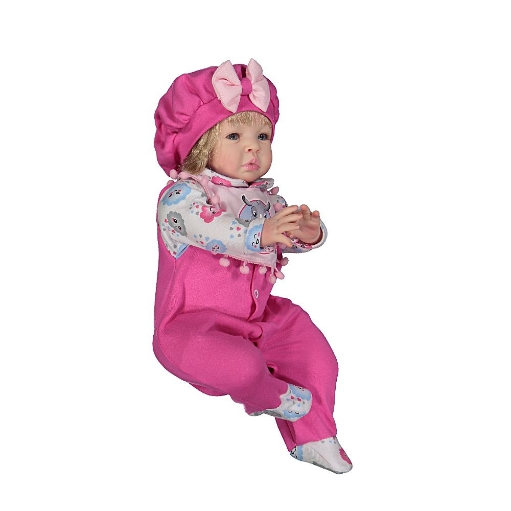 Boneca bebe reborn brianna realista de silicone 48cm sidnyl