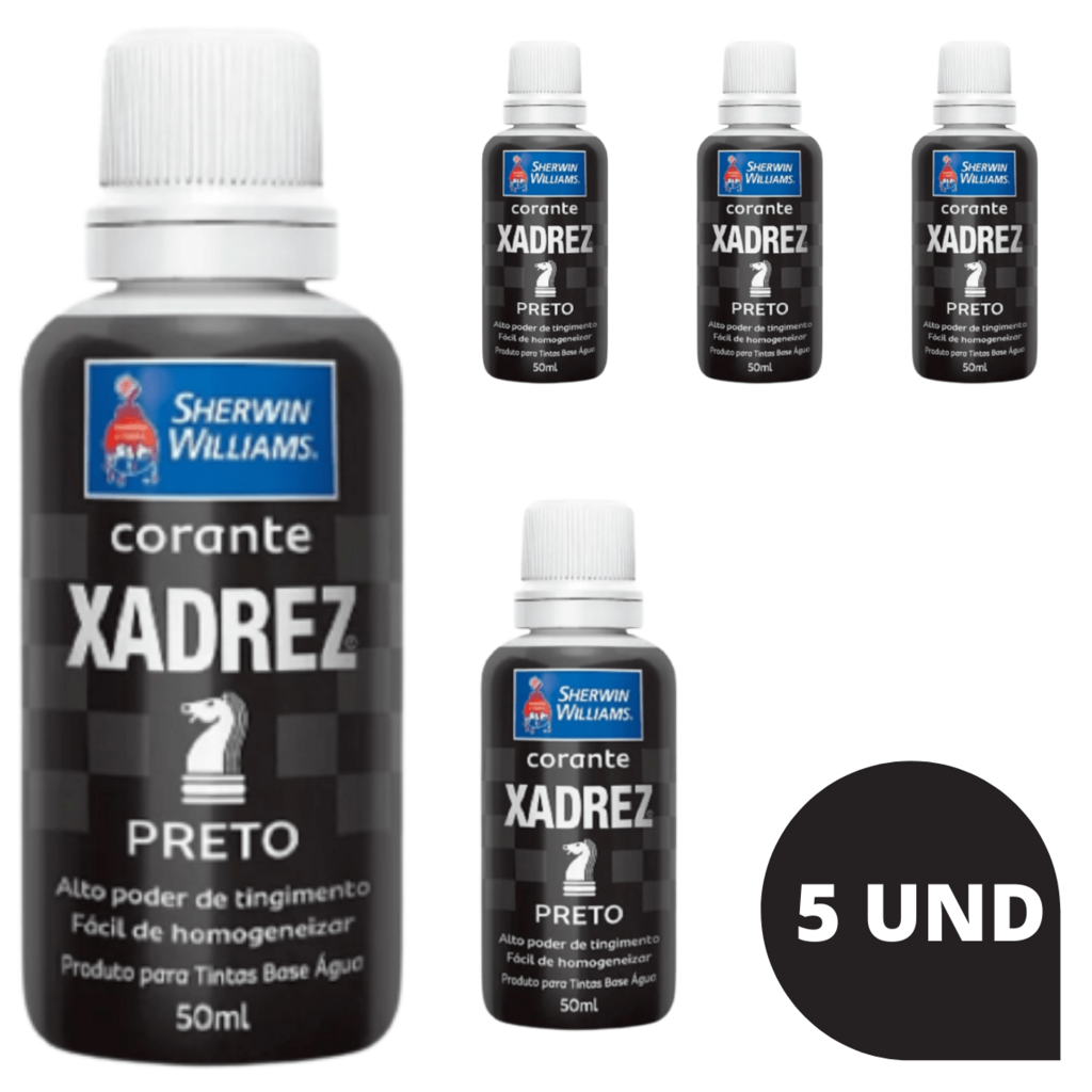 Caixa Com 12 Corante Líquido Xadrez 50ml Bisnaga Preto - Casa e