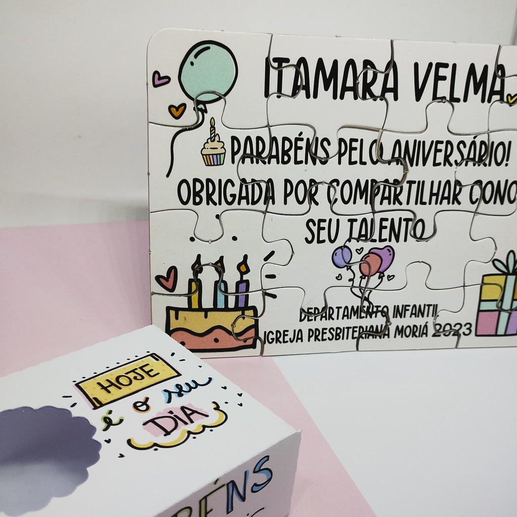 Quebra-Cabeça Personalizado Aniversário