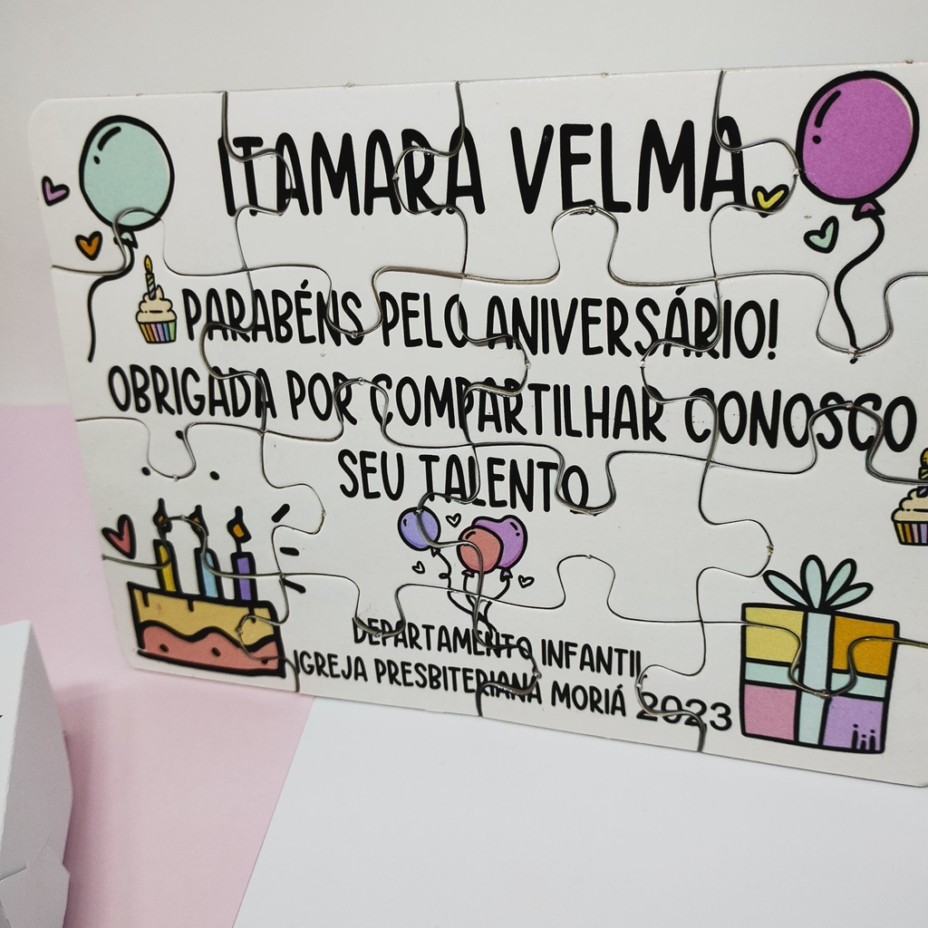 Quebra-Cabeça Personalizado Aniversário