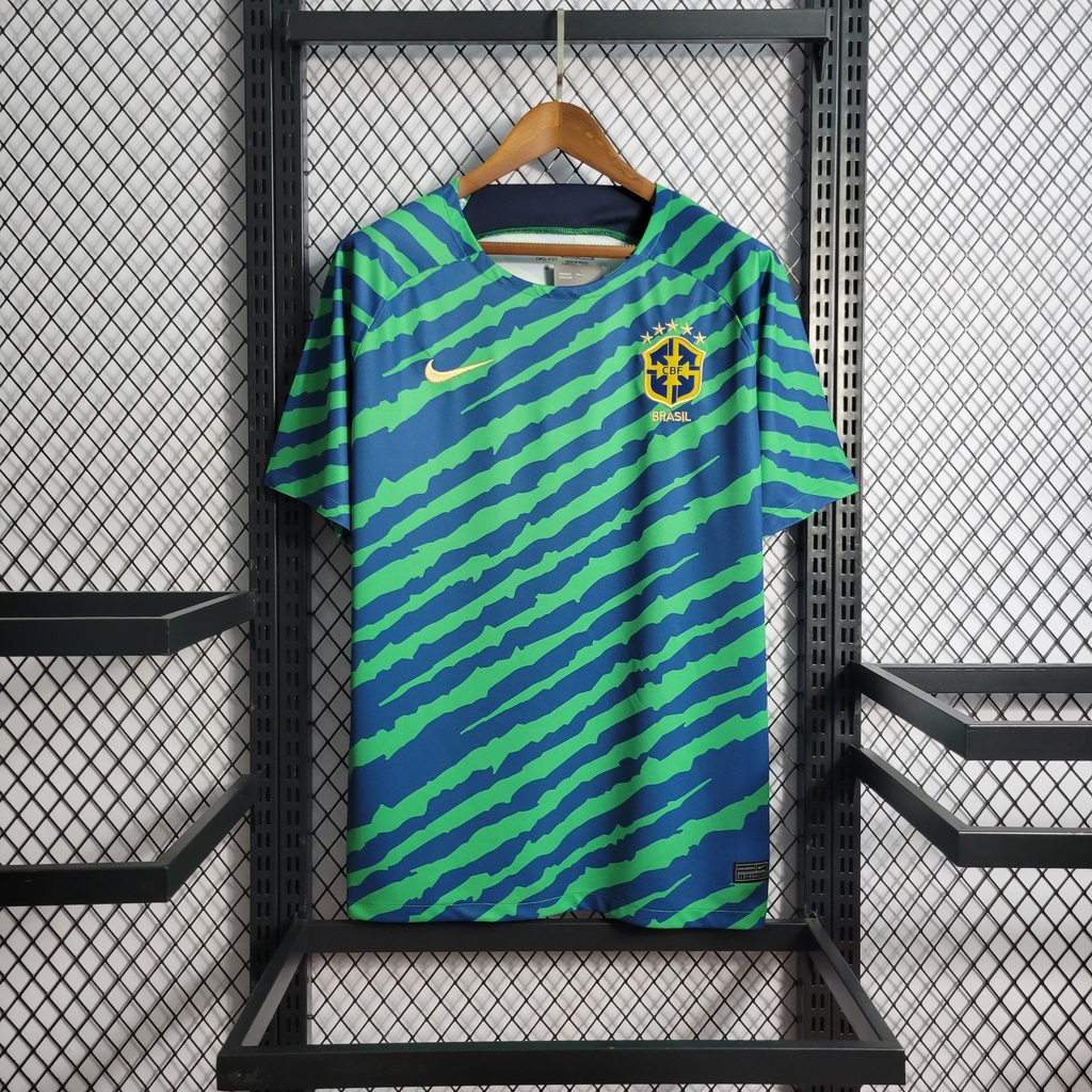 Camisa Pré Jogo Seleção Brasileira Nike Masculina - Azul