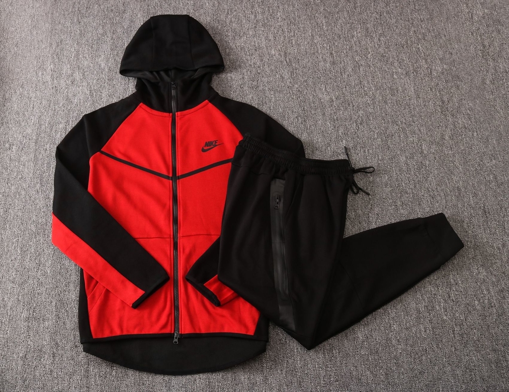 Red and sales black nike tech