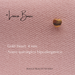 Kit gold heart piercing 4mm